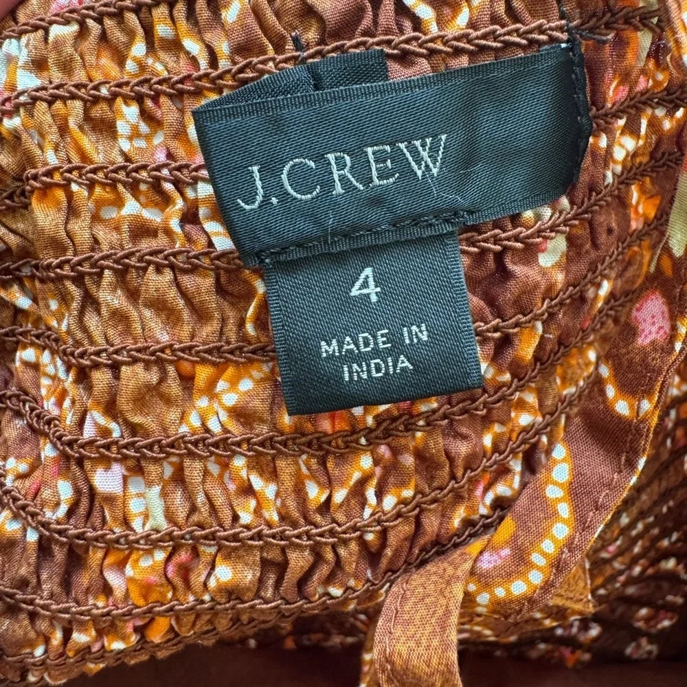 J. Crew Brown and Orange Cropped Top